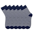 MAGIARTE Womens Mini Crew Cotton Socks,6 Pairs - color: Color#02a-stripe