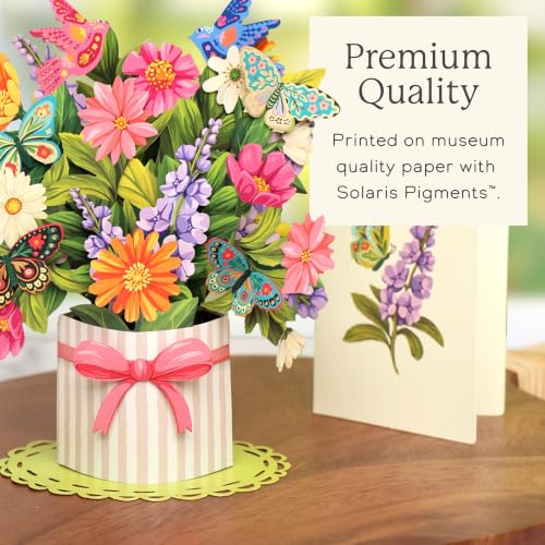 Freshcut Paper Mini Enchanted Garden 6" Pop Up Bouquet Card - color: Enchanted Garden, size: Mini