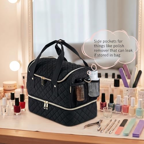 GR69N Nail Polish Organizer,Travel Nail Bag Organizer Case - color: Black01