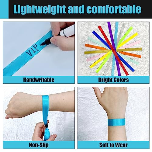 100 Pcs Cloth Wristbands, Disposable Wristbands for Events (Water Blue) - color: WATERBLUE