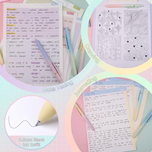 YOXMJDB Gel Pens, 12 Pcs 0.5mm Fine Point Smooth Writing Pens Japanese Cute Pens, High-End Series Black Ink Pens for Journaling Note Taking, School Office Supplies for Women Men (12 Pcs Ombre) - color: 12 Pcs Ombre