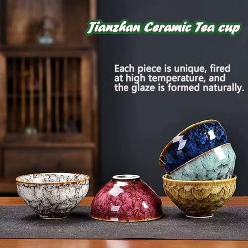 1Set chinese tea cup, 2025 ceramic Tea Cup with Designed Gift Box, Chinese Tea Cups, Tea Cup Set Gifts for Expressing Thoughts, Tenmokus Tea Cup, Japanese Tea Cups,chinese tea set(5PCS)
