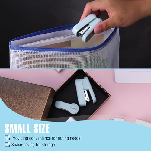 WORKPRO Mini Stapler with Staples, Blue Stapler with Remover, 2000 Staples - color: Blue