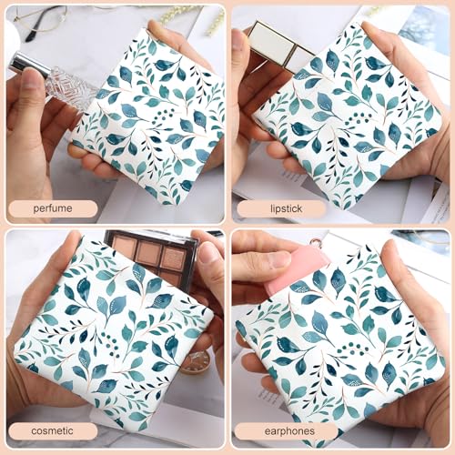 2Pcs PU Leather Small Squeeze Coin Purse Pouch Mini coin Bag Unique And Cute Wallet Cosmetic Bags Change Bag For Women Girls Men （Green Leaf - color: Green Leaf