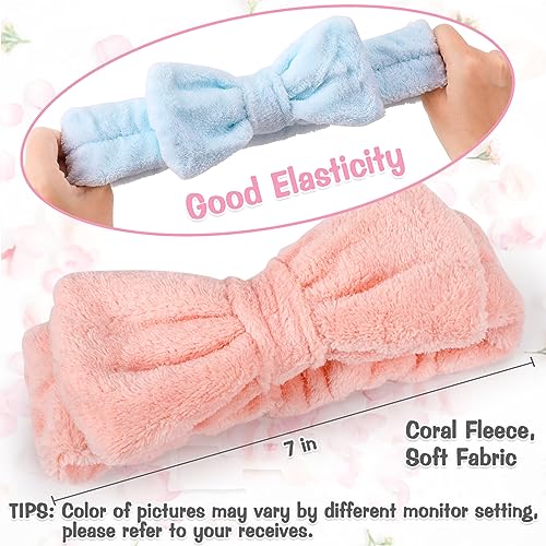 8 Pcs Spa Headband for Women Facial Skincare Makeup Headbands Coral Fleece - color: Black, khaki, beige, white, light blue, light purple, ivory pink, light pink