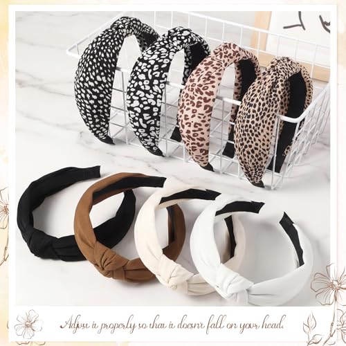 obeoby 8 Pcs Leopard Knotted Headbands for Women, Y2k Hair Accessories - color: Leopard series