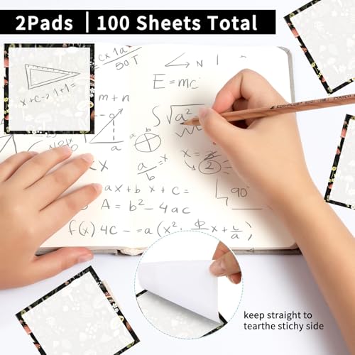 Sticky Notes 3x3 Inches, 2 Pads, Easy Post Cute Self-Stick Notes, Colorful Self Stick Notes Pads for Home Office Notebooks Accessories, Strong Adhesive Note Pad Forest Mushroom - color: Forest Mushroom