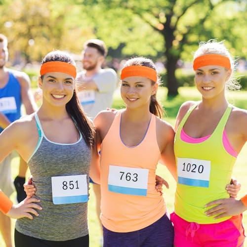 Sweatbands and Wristbands Set, Women, Men - color: Neon Orange
