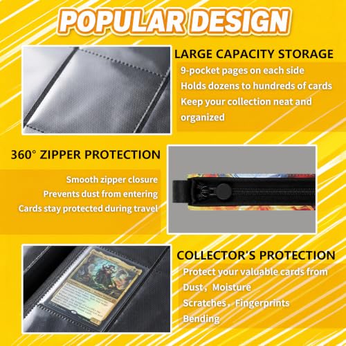 Card Binder, 9 Pocket 540 Card for Collectible Trading Card Albums - color: 540-COLORFUL-1