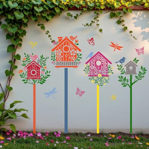 Large Stencils for Painting Walls Bird House Stencil - style: Bird House