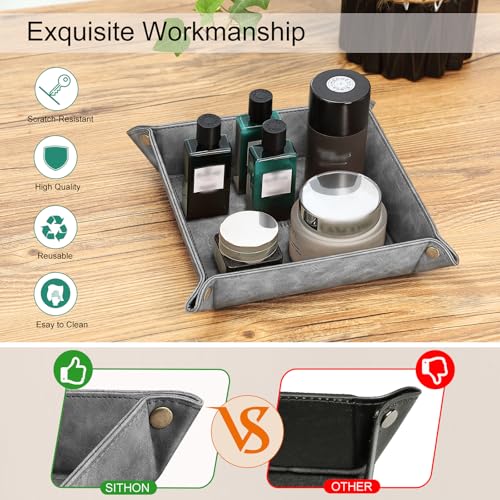 SITHON Valet Tray Desktop Storage Organizer Nightstand Caddy Holder - color: Gray