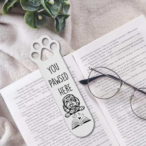 FOKCBOCM Goldendoodle Gifts, Goldendoodle Dog Bookmark for Goldendoodle Dog Lover Book Lovers Bookworm Bookish Nerd, Bookmark Dog Lover, Book Club Gifts for Reader Dog Owner Lover-DX129, Silver - style: Goldendoodle Dog