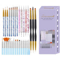 31PCS Nail Art Brush Set, Liner, Dotting, Fan & Flat Brushes - color: blue