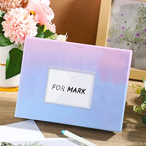 Chinco 30 Pcs Self Adhesive Clear Index Card Pockets,2.75 x 3.5 Inches - size: 3.9 x 3.1 Inches
