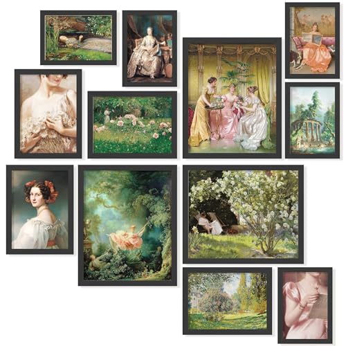 97 Decor Framed Victorian Wall Art, 12 Pcs Vintage Prints, Black Frame - color: Baroque Victorian Gx8x10, size: FRAMED