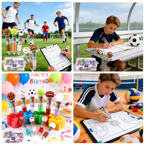 30PCS Mini Sports Multicolor Pens in One for Party Favors Supplies - style: Sport Balls-30pcs