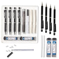 MozArt Mechanical Pencil 0.7mm Set 2x30 HB Lead & Eraser Pen Refills - color: 0.7 Black