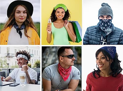 Every-ville Cotton Bandana Handkerchief for Men & Women, 3 Pack - color: Lime Green