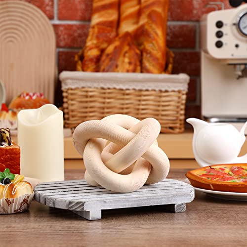 Yalikop 3 Link Wood Knot Decor Rustic Table Shelf Accents, Natural - color: Natural
