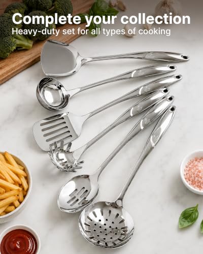 Zulay Kitchen Stainless Steel Slotted Spoon - size: Draining Spoon
