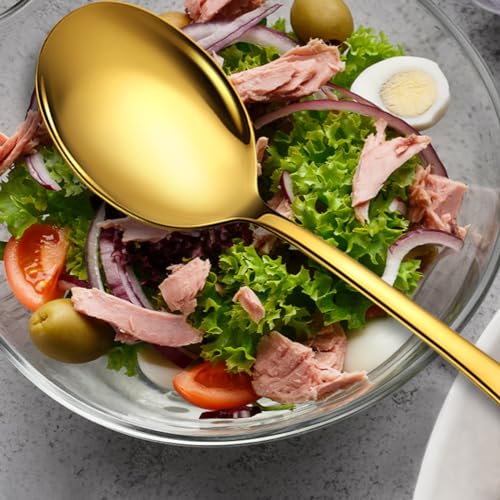Serving Spoons Set, 8PCS, 10-Inch, Includes 8 Large Spoons, Gold - color: Gold, size: 8 Pieces (Large Only)