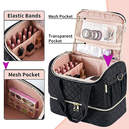 GR69N Nail Polish Organizer,Travel Nail Bag Organizer Case - color: Black01