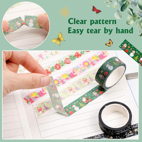 TaoBary 33 Rolls Washi Tape Set, 15mm Holiday Seasonal,Festive Style - style: Festive Style