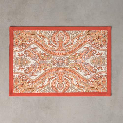 Maison d' Hermine Placemats Set of 4 Reusable 100% Cotton (13"x19") - color: 033 - Kashmir Paisley, size: 13" X 19" (Pack of 4)