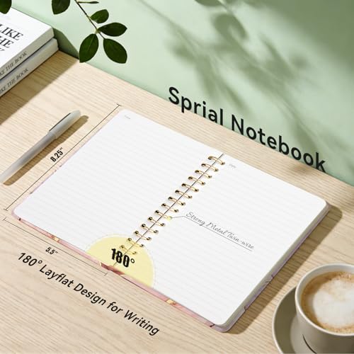 Lined Spiral Journal Notebook for Work A5, 160 Pages, Marble - color: Land