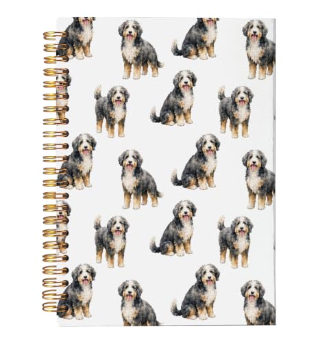 VNWEK Bernedoodle Dog Spiral Notebook Journal 5.5x8.3 Inch - color: Bernedoodle