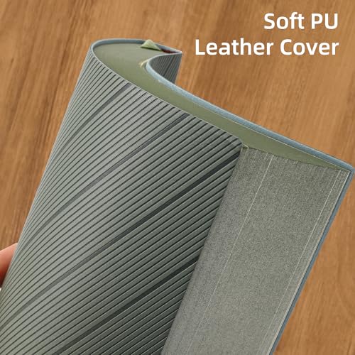 BOBO RABBIT Softcover Lined Notebook 348 Pages Vegan Leather Thick Journal - color: Light Green