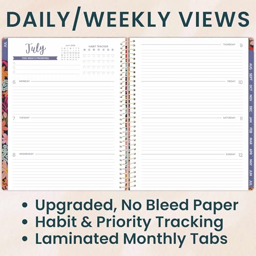 bloom daily planners 2026-2027 Planner (8.5” x 11") 13 Month Academic Year Organizer (July 2026 - July 2027) - Weekly & Monthly Agenda Book with Stickers & Tabs - Floral Fiesta - color: Floral Fiesta 2026-27, size: 8.5" x 11"
