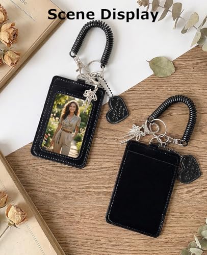 3 Pcs Photocard Holder Keychain, 3" Photo Card Holders for Id Badge Holder Bus Credit Id Bank Card