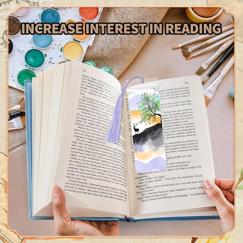 60 Sets Blank Kraft Paper Bookmarks Kit with Tassels and PVC Sleeves - color: White/60pcs
