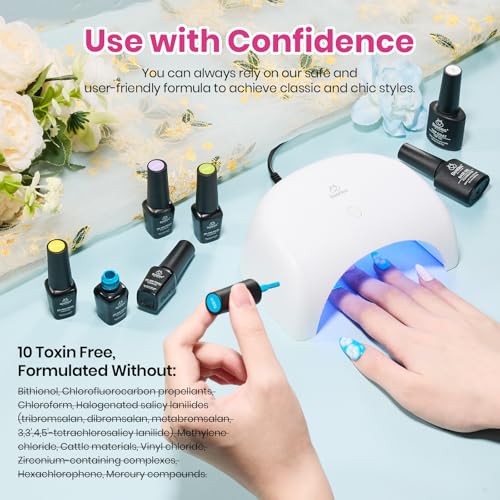 Beetles Pastel Gel Nail Polish Set, 25 Colors Gel Polish Kit, - color: C-Blooming Dye