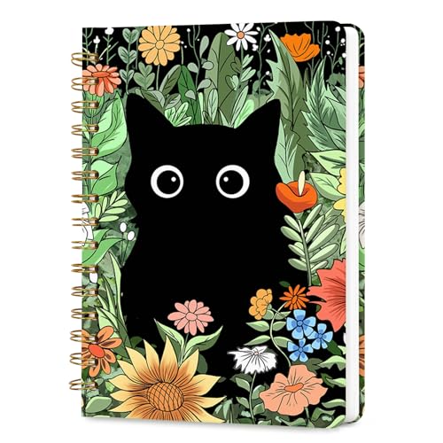 Lined Spiral Journal Notebook for Work A5, 160 Pages, Cat - color: Cat
