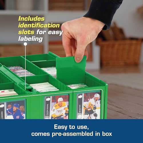 BCW Collectible Card Bin – Green | Holds 3200 Cards | Includes 4 Dividers | Storage for Pokémon, MTG & Sports Cards - style: Single
