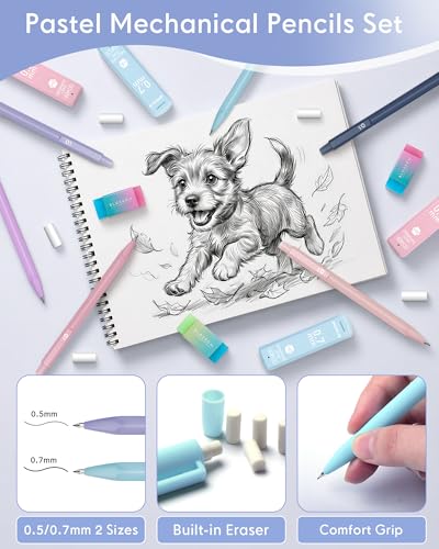 XKDOUS Mechanical Pencil Set, Cute Aesthetic School Supplies Stationery - color: Multicolor