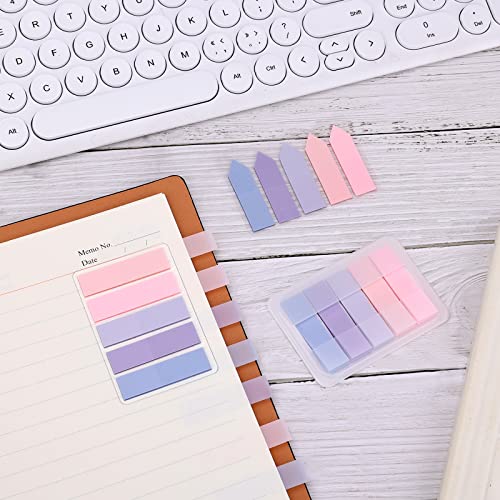 AIEX 600 Pcs Sticky Indexing Tabs, Writable Sticky Index Tabs for Reading Index Folders File Notes Book Notes Easy Remove (Pink Purple)