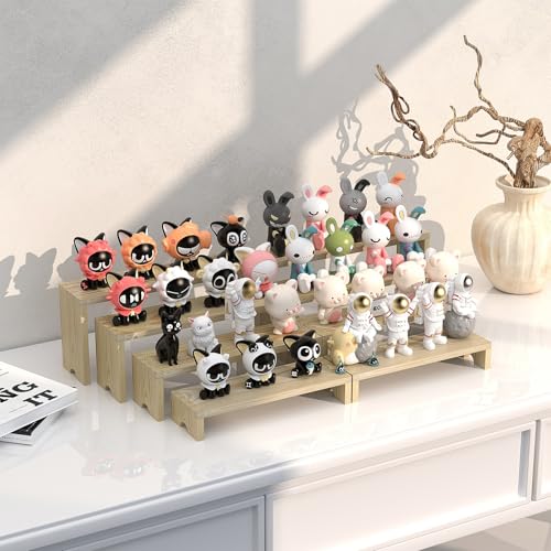 2 Set Wooden Tiered Risers Display Stands for Vendor Events,Stackable Wood Cupcake Display Stand,Farmhouse Decor Wood Dessert Table Display Set,Vendor Booth Display Items,Food Display Risers for Party - color: Original Wood, size: 2 PACK