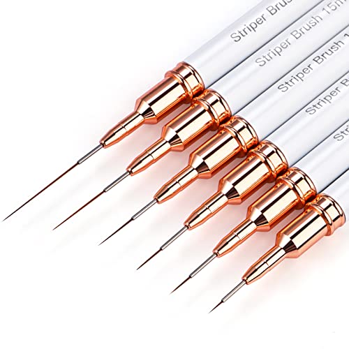 Yasterd 6pcs Striper Brush Set -Long Lines, Thin Details, Elongated Lines - color: White