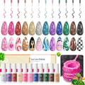 Beetles Nail Art Gel Liner Polish 12 Colors Reflective Glitter - color: B - Multicolor-12
