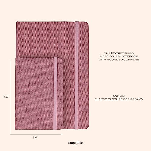 ANECDOTE. Journal, Small Notebook (5.5"x3.5" Pocket Size) 192 Lined Pages - color: Blossom Pink, size: 5.5" x 3.5"