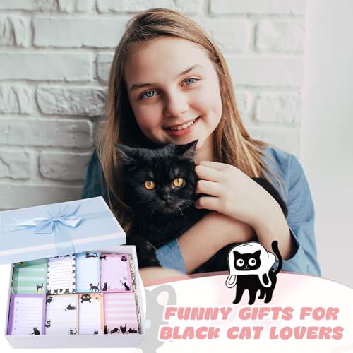 Chiisong 12 Pads Black Cat Sticky Notes Cat Notepad Cute Notepads - style: Black Cat