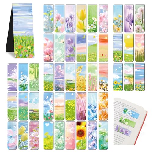 96Pack Magnetic Bookmarks for Reading,Women Men Teacher Book Lovers Gifts - style: Flower