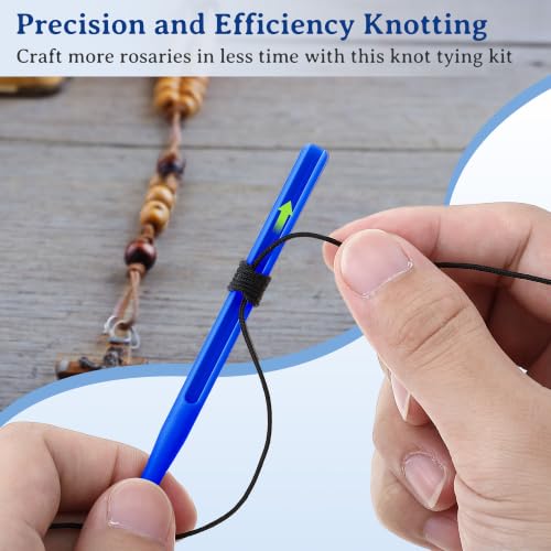 2 Pack Rosary Cord Knotting Tool, Dual Head,Blue - color: Blue