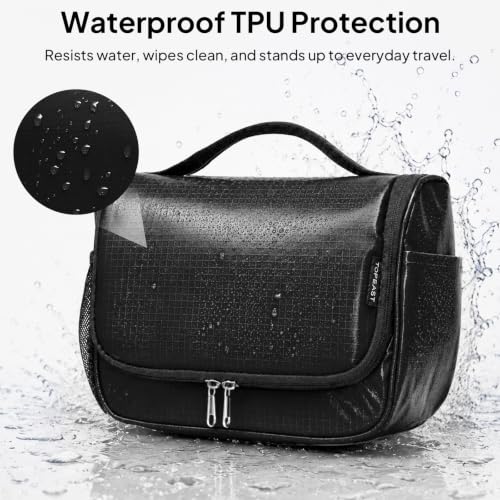 Travel Toiletry Bag for Women & Men, Waterproof Hanging Makeup Organizer - color: Black