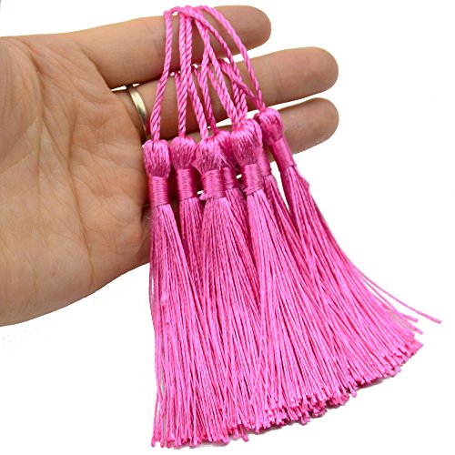 100Pcs 5 Inch Silky Bookmark Tassels for Jewelry, Souvenir(Mixed Red) - color: Mixed Red