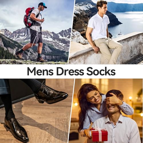 Mens socks size 10-13/9-11/13-15 Cotton Crew funny Colorful work dress socks for men 9-12 gifts for him 6/12 Pairs - color: Colorful 12 Pairs, size: 7-10