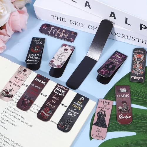 Wxiben 30 Pcs Dark Romance Magnetic Bookmark Gothic Book Mark Page Clip - style: Dark Romantasy
